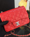 Chanel Classic Clutch With Chain – CWC Caviar Red SiLVer-Toned