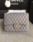 Chanel Mini Flap Bag Light Grey Lambskin SiLVer Hardware