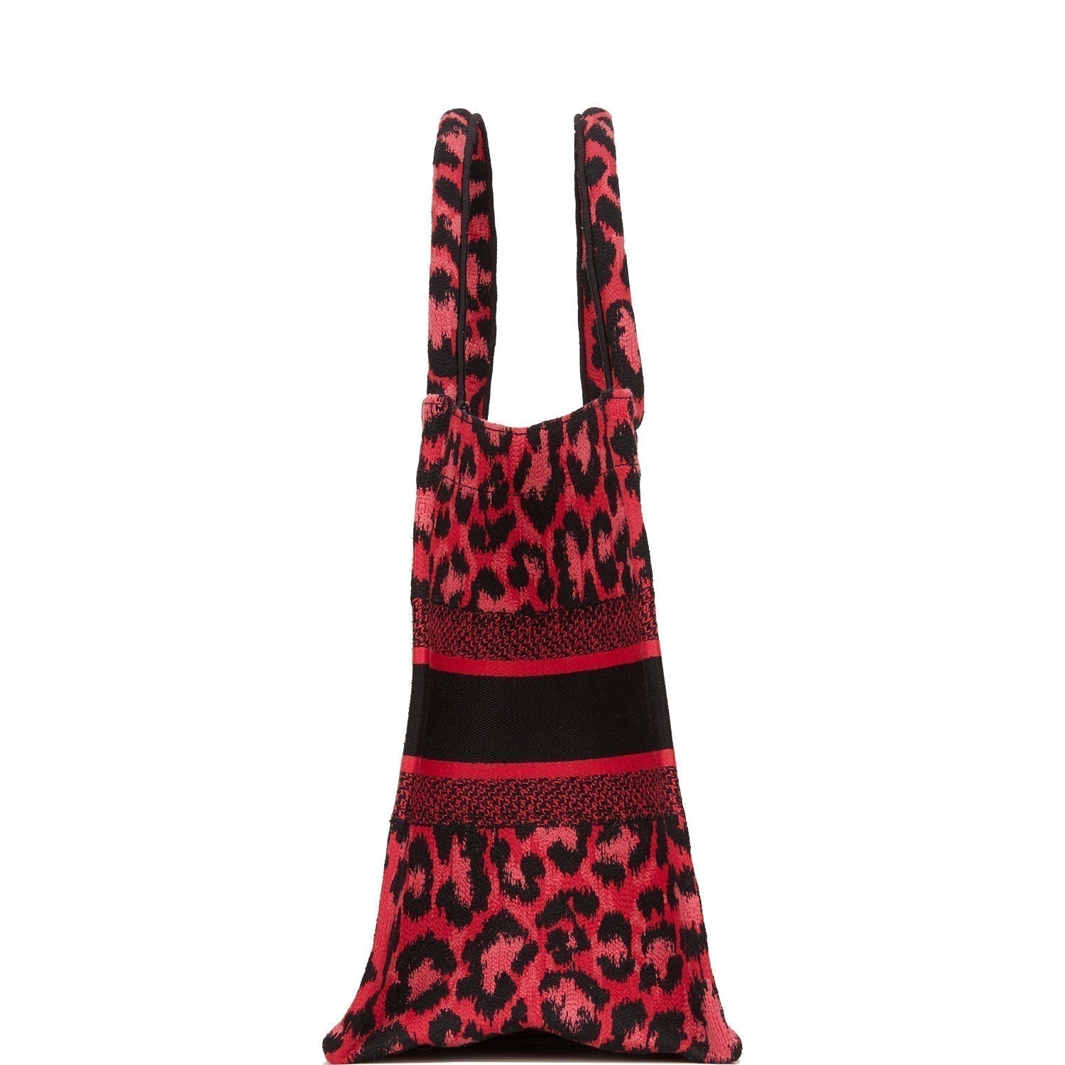 Christian DOR Book Tote Fuchsia Leopard Canvas