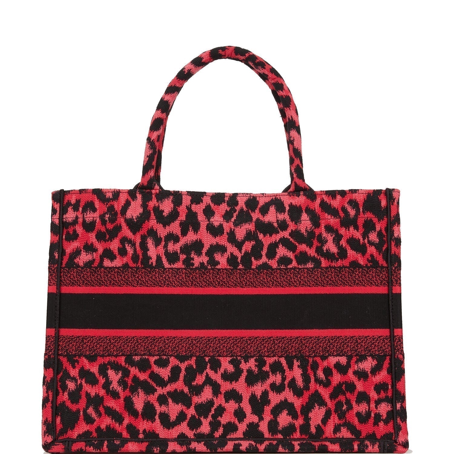 Christian DOR Book Tote Fuchsia Leopard Canvas