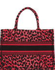 Christian DOR Book Tote Fuchsia Leopard Canvas