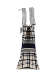 Christian DOR Blue and White Canvas Check'n' Large Book Tote