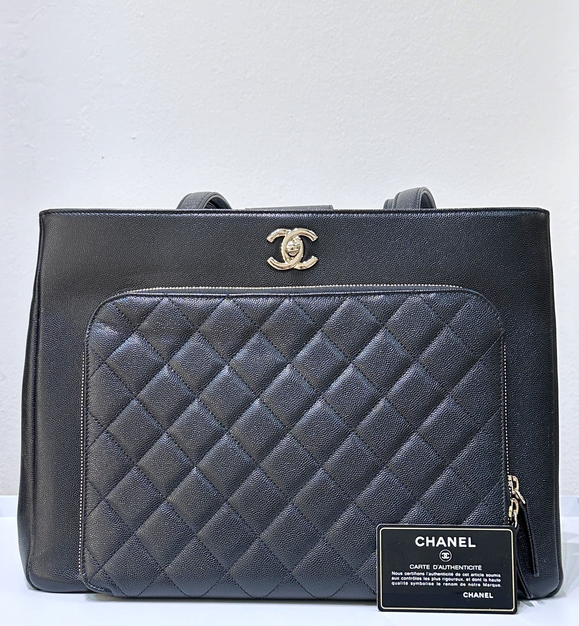 CHNL Business Affinity Shopping Tote Caviar Black GHW