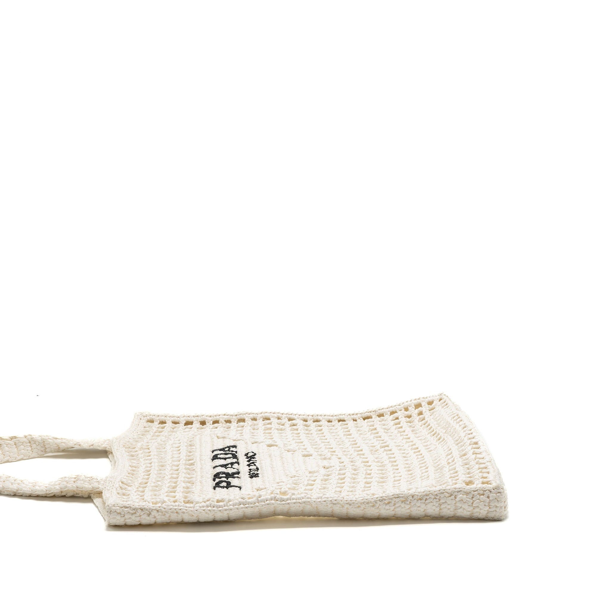 PRD crochet tote bag raffia white