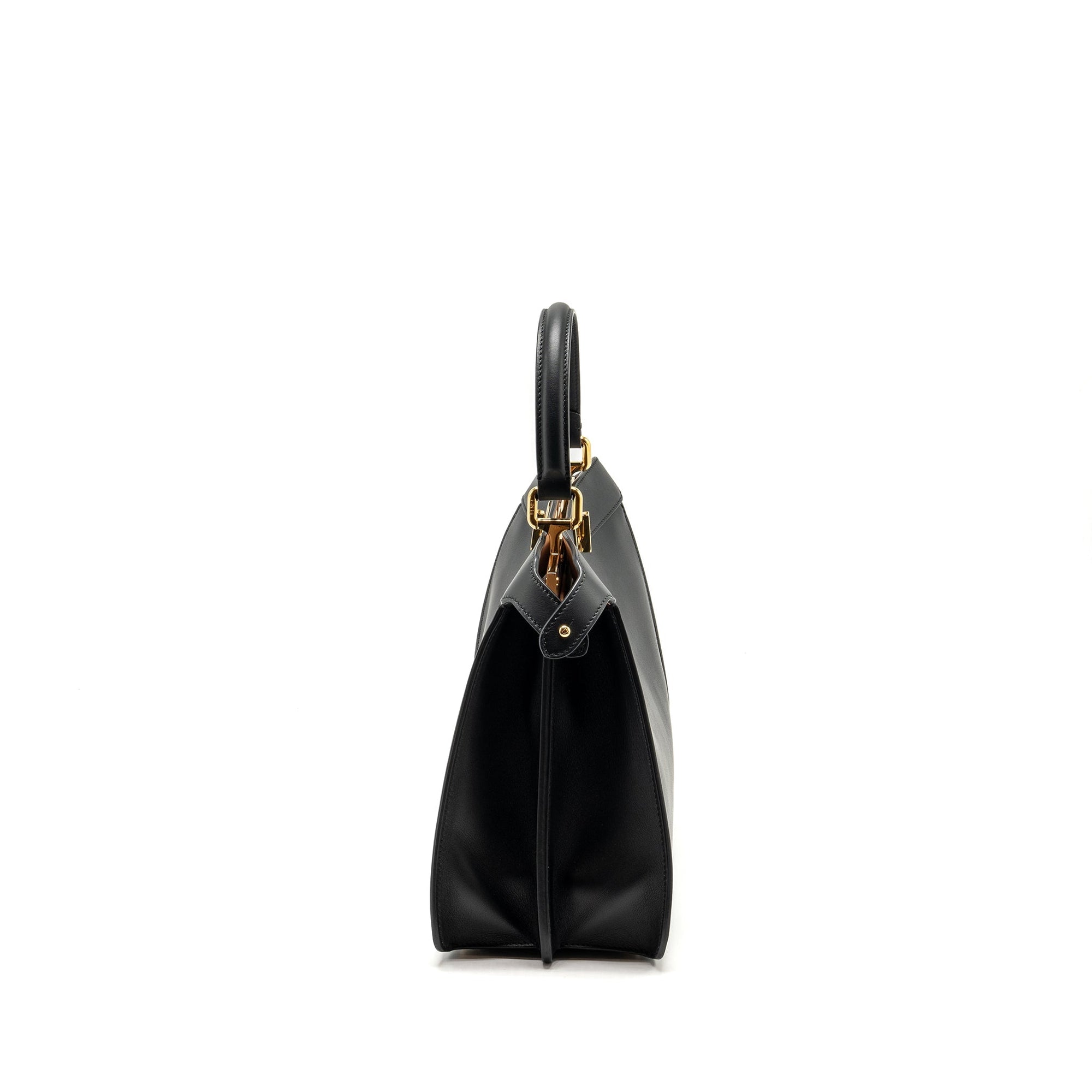 FNDI ISEEU Medium Peekaboo Calfskin Black/Light Pink GHW