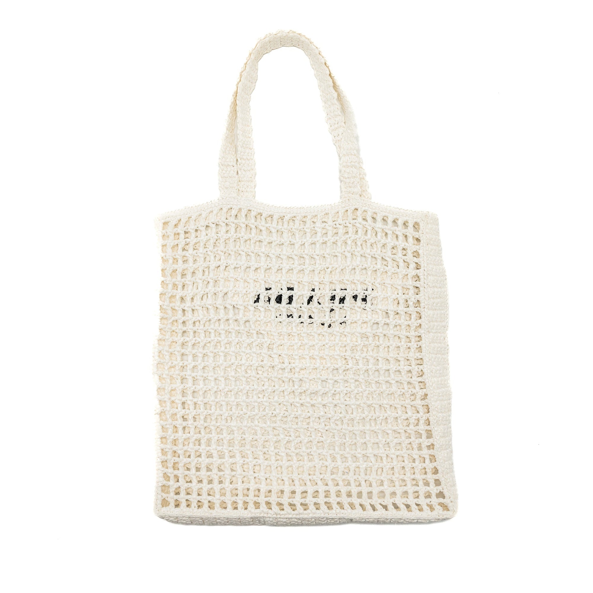 PRD crochet tote bag raffia white