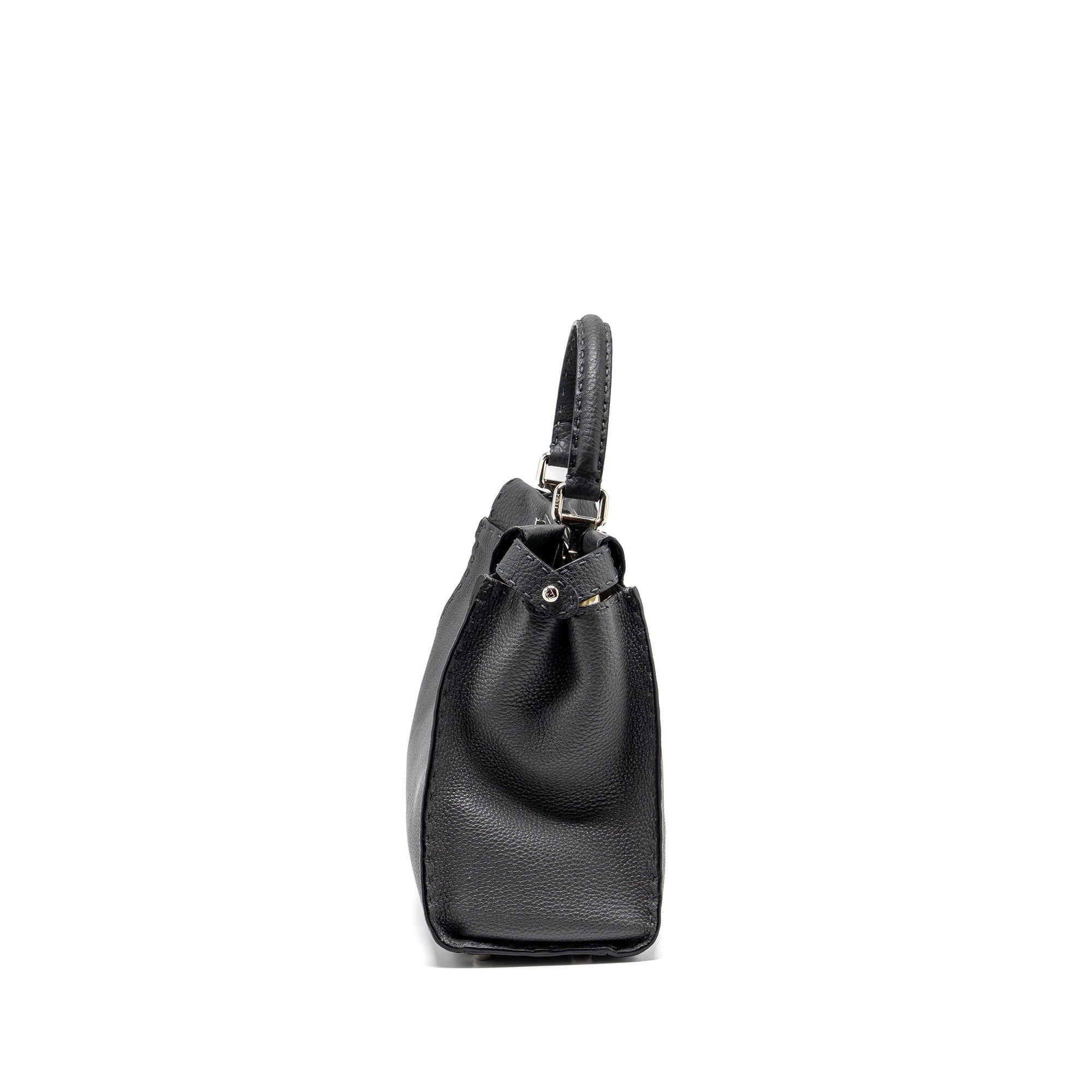 FNDI Medium Peekaboo Bag Selleria Leather Black SHW