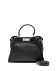 FNDI Medium Peekaboo Bag Selleria Leather Black SHW