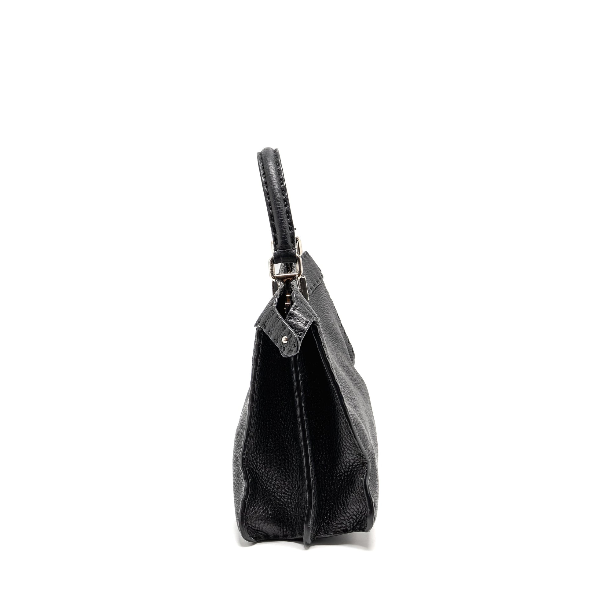 FNDI Medium Peekaboo Bag Calfskin Black SHW