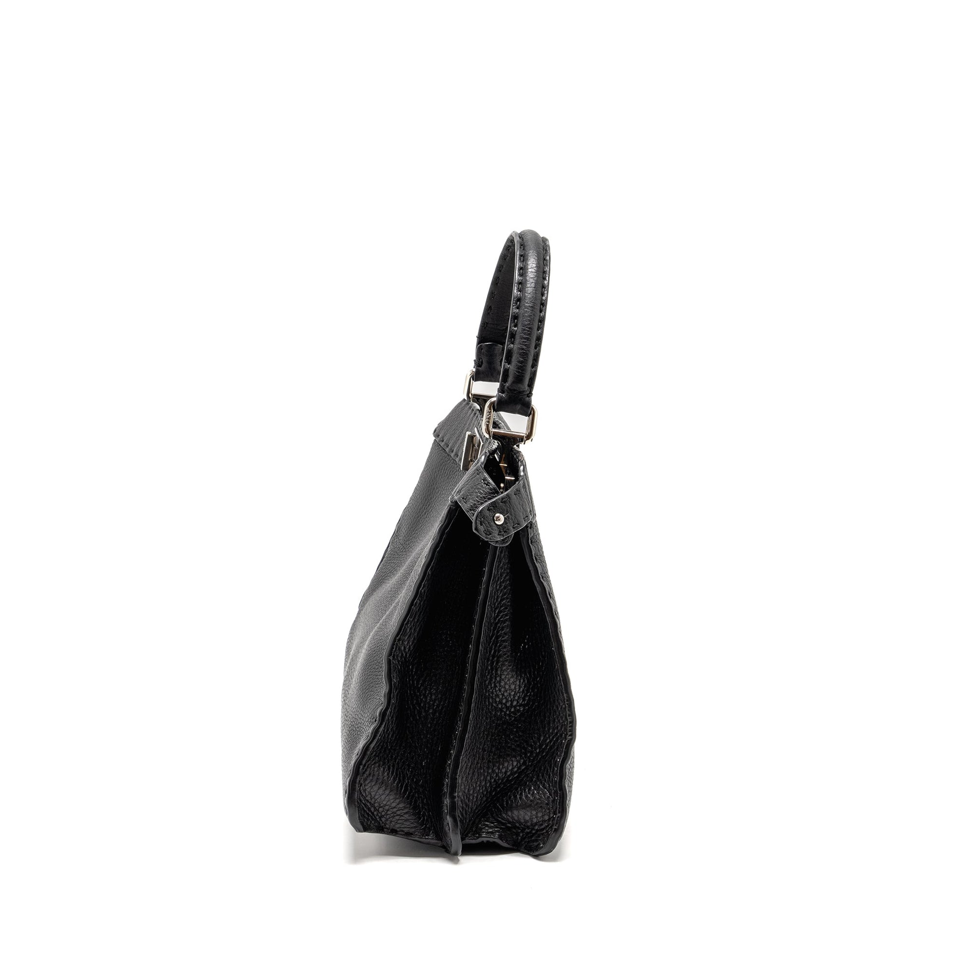 FNDI Medium Peekaboo Bag Calfskin Black SHW