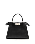 FNDI Medium Peekaboo Bag Calfskin Black SHW
