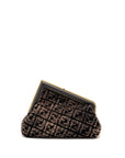 FNDI Medium FNDI First Clutch Bag Shearling Brown GHW