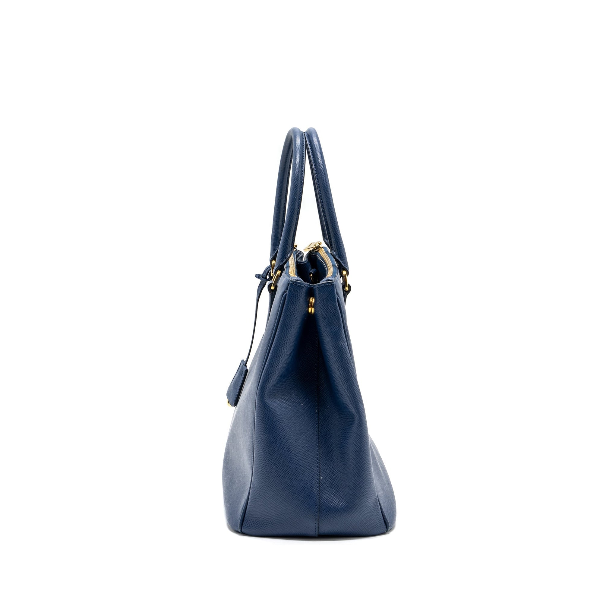 PRD double zip tote bag saffiano calfskin blue GHW