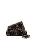 FNDI Medium FNDI First Clutch Bag Shearling Brown GHW