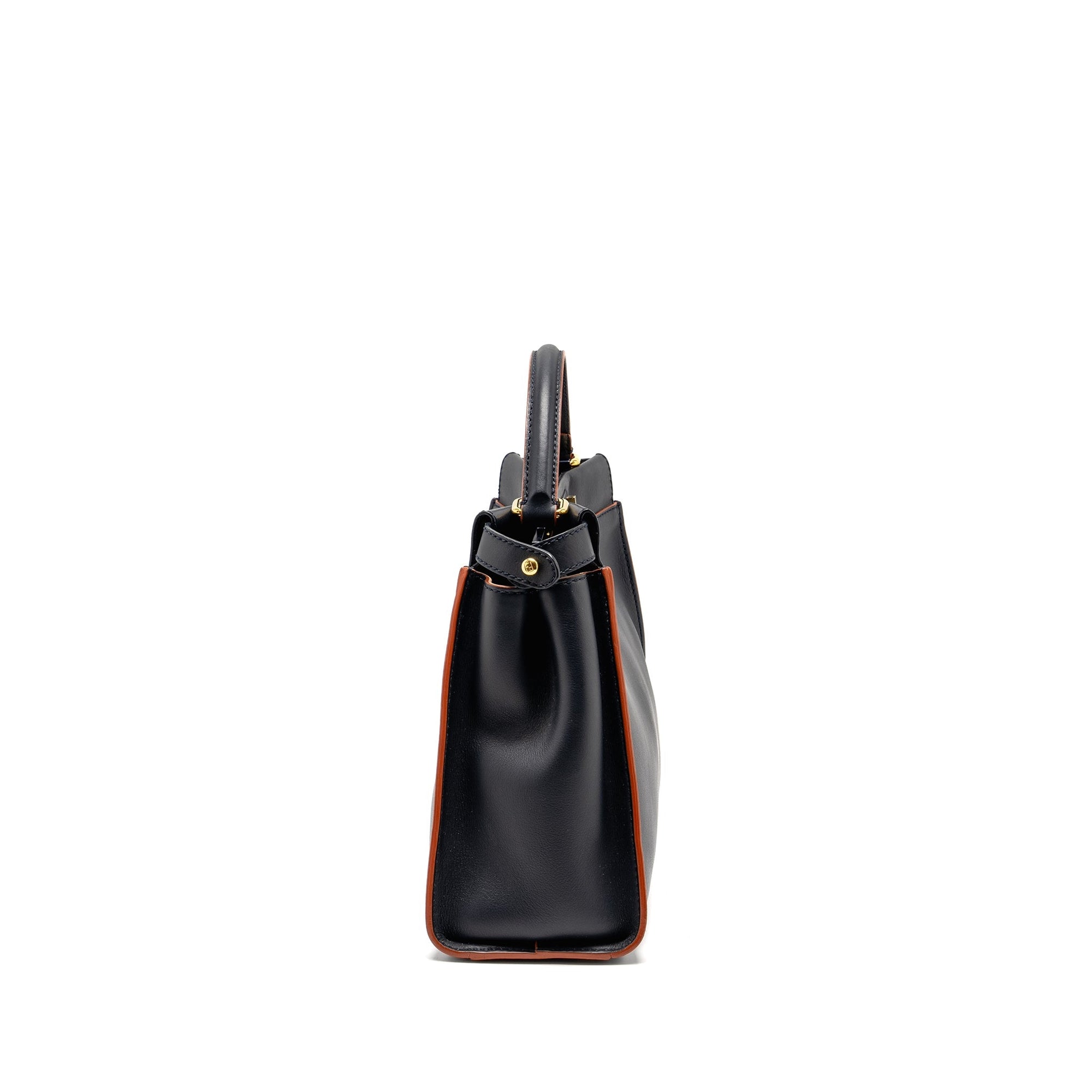 FNDI Medium Peekaboo Calfskin Dark Blue/Red GHW