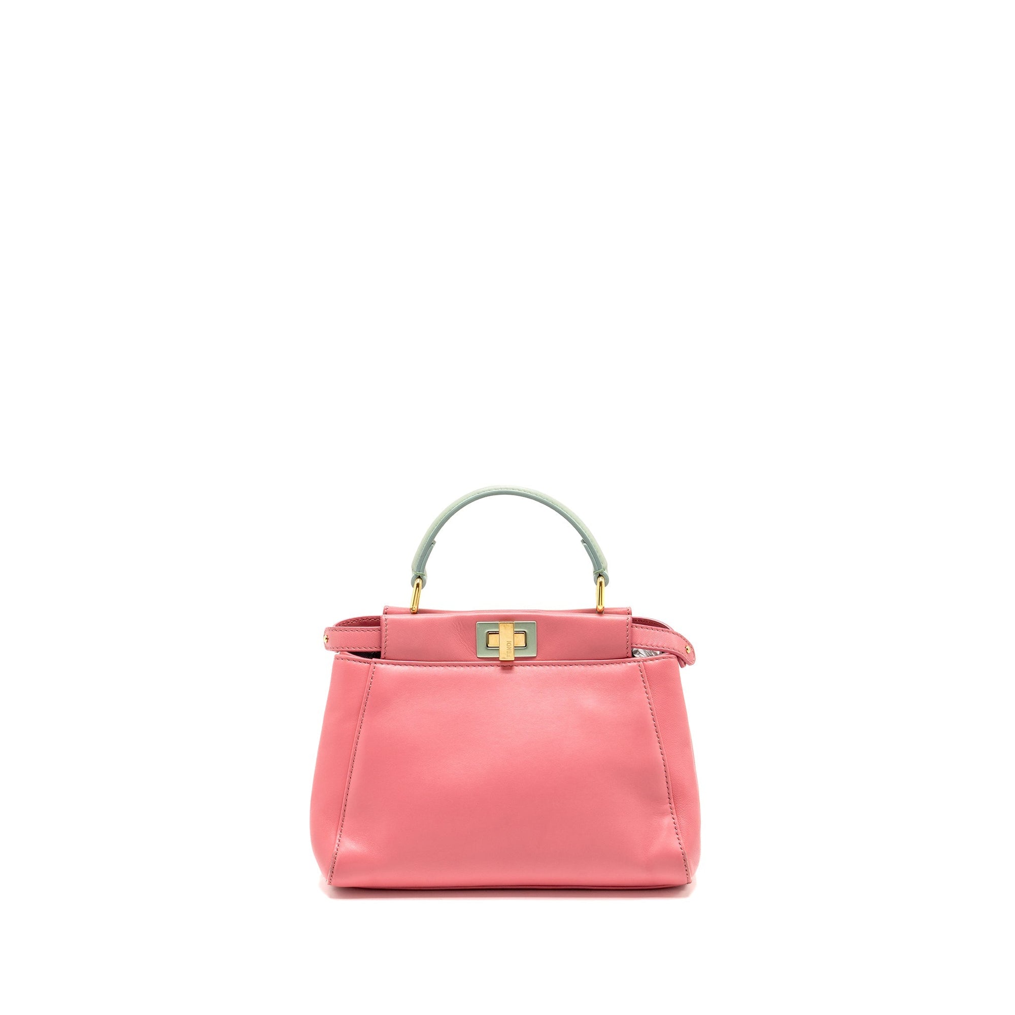 FNDI Colourblock Mini Peekaboo Nappa Leather Rosa Fluo/Oxigen Slate GHW