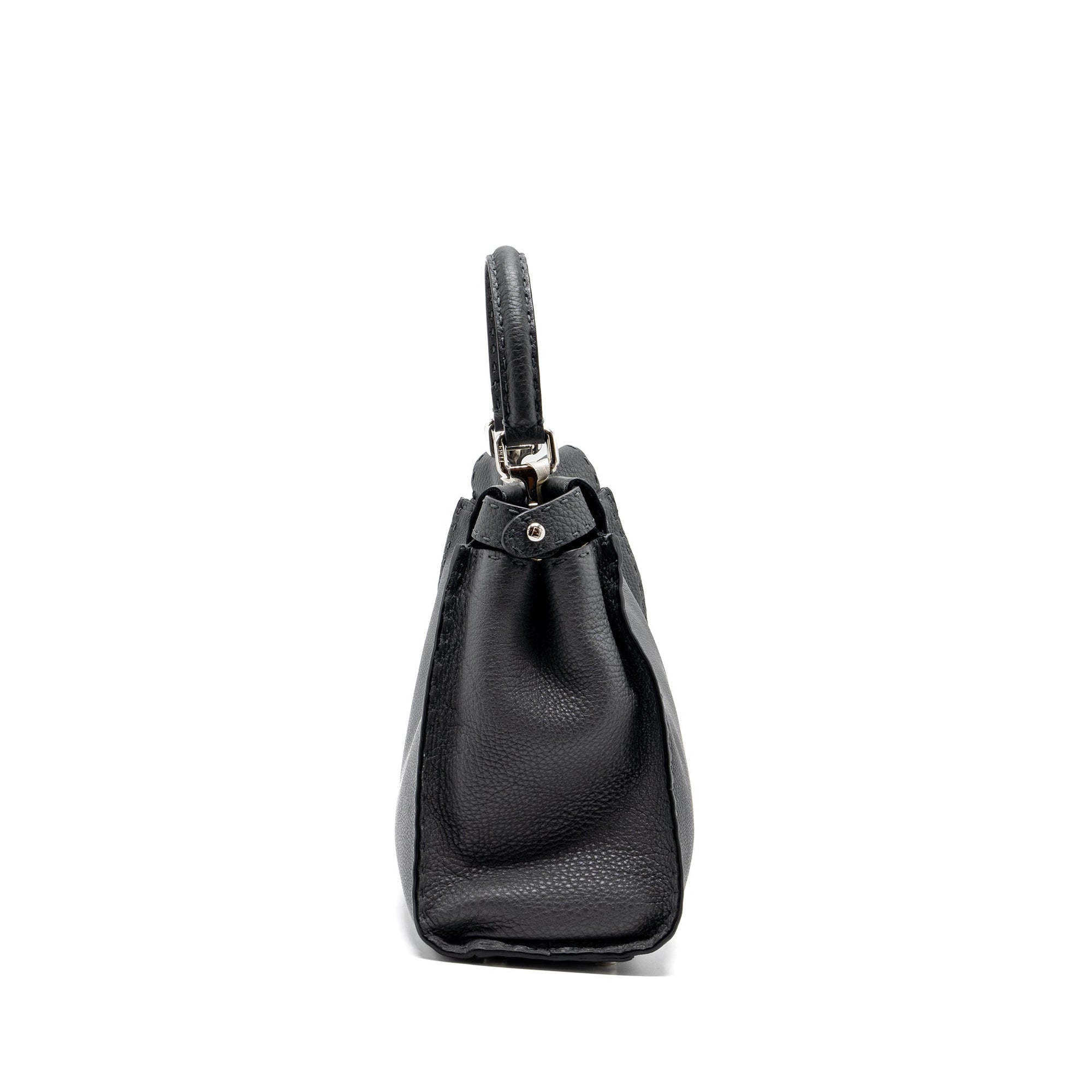 FNDI Medium Peekaboo Bag Selleria Leather Black SHW