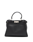 FNDI Medium Peekaboo Bag Selleria Leather Black SHW