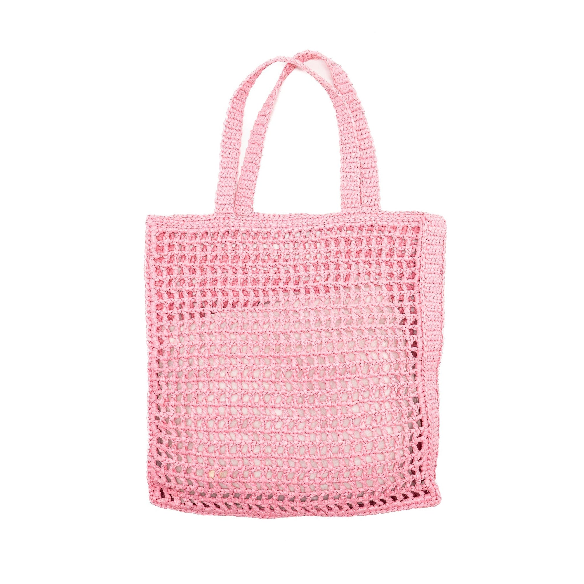 PRD Crochet Tote Bag Raffia Pink