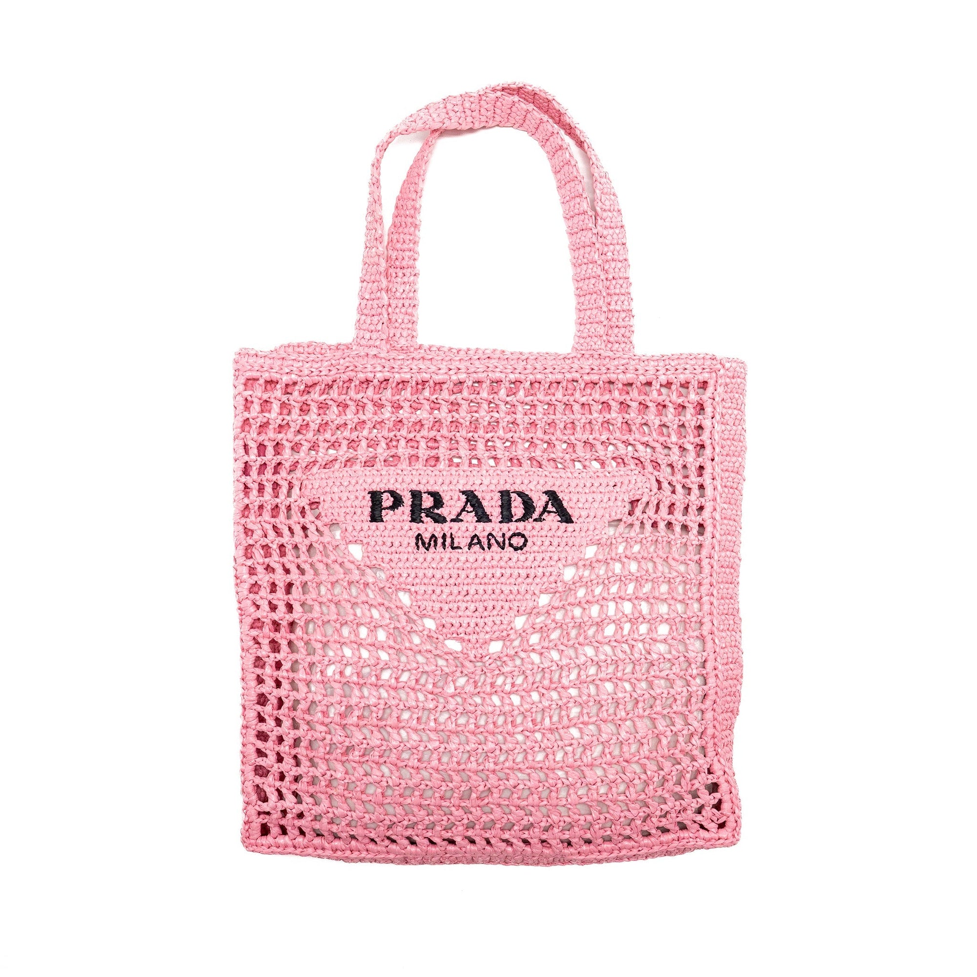 PRD Crochet Tote Bag Raffia Pink
