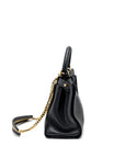 FNDI Medium Peekaboo Bag leather Black GHW