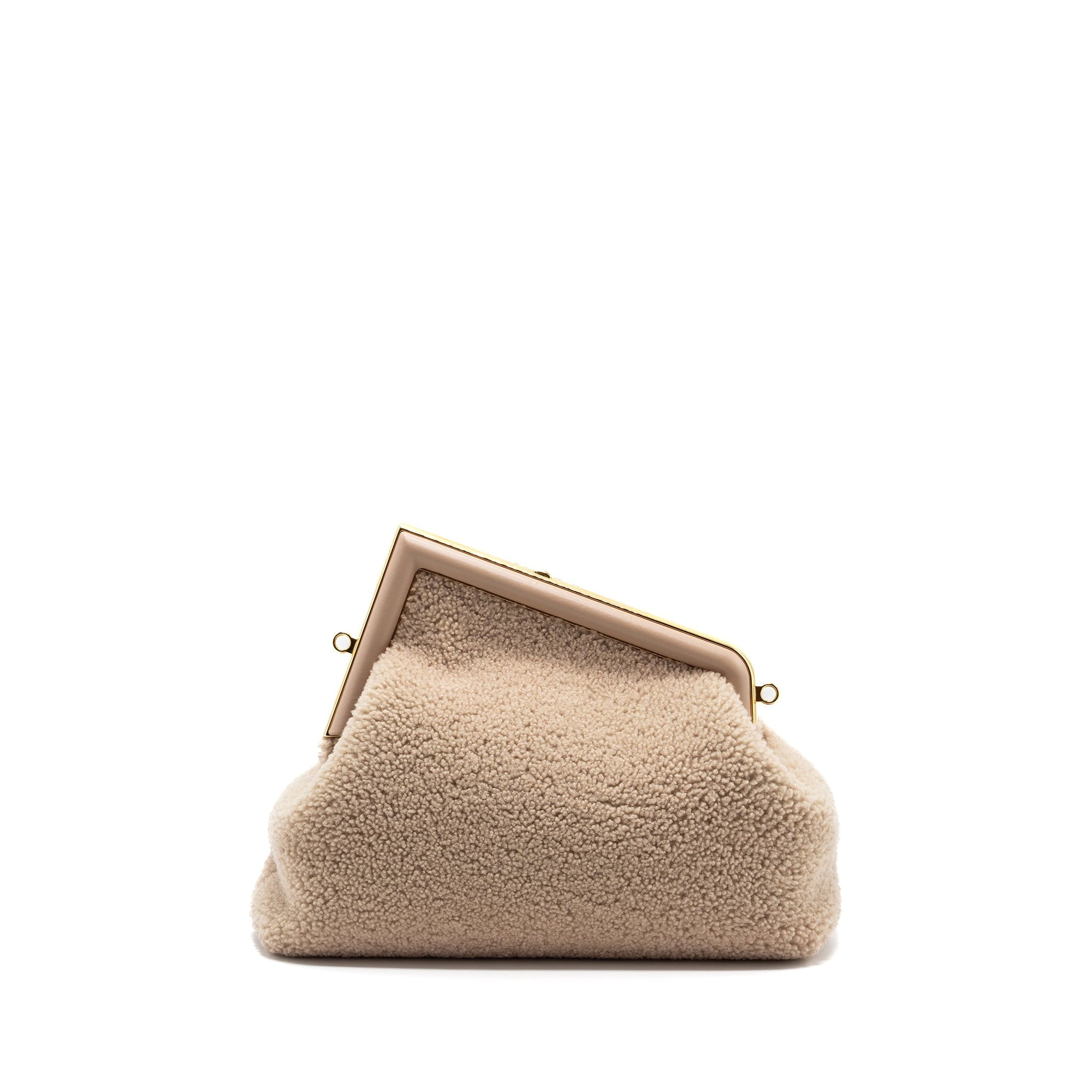 FNDI First Medium Lambskin /Shearling light Beige GHW