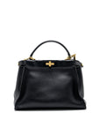 FNDI Medium Peekaboo Bag leather Black GHW