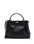 FNDI Medium Peekaboo Bag leather Black GHW