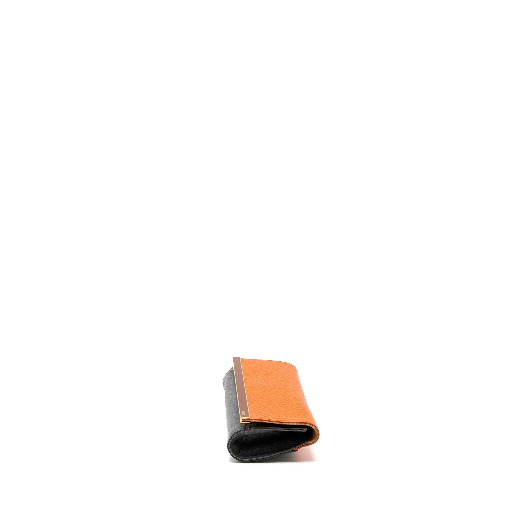 FNDI Flap Clutch Calfskin Orange/Multicolour GHW