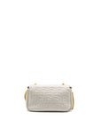 FNDI Medium Baguette Bag FF Embossed Nappa Grey GHW