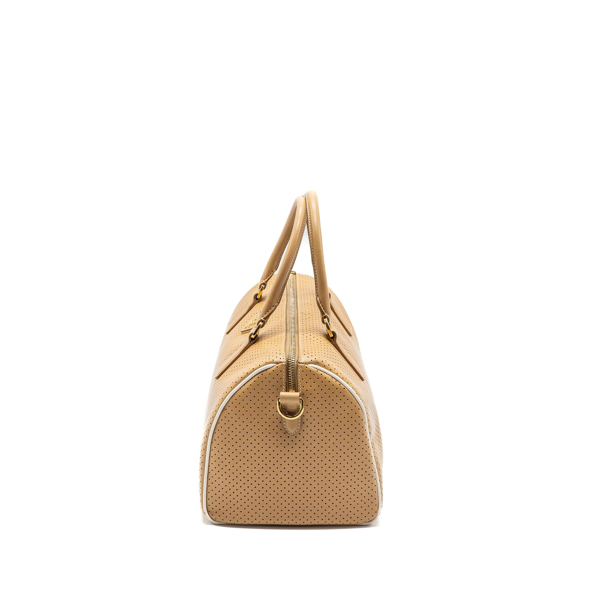 PRD Boston tote bag calfskin leather beige GHW
