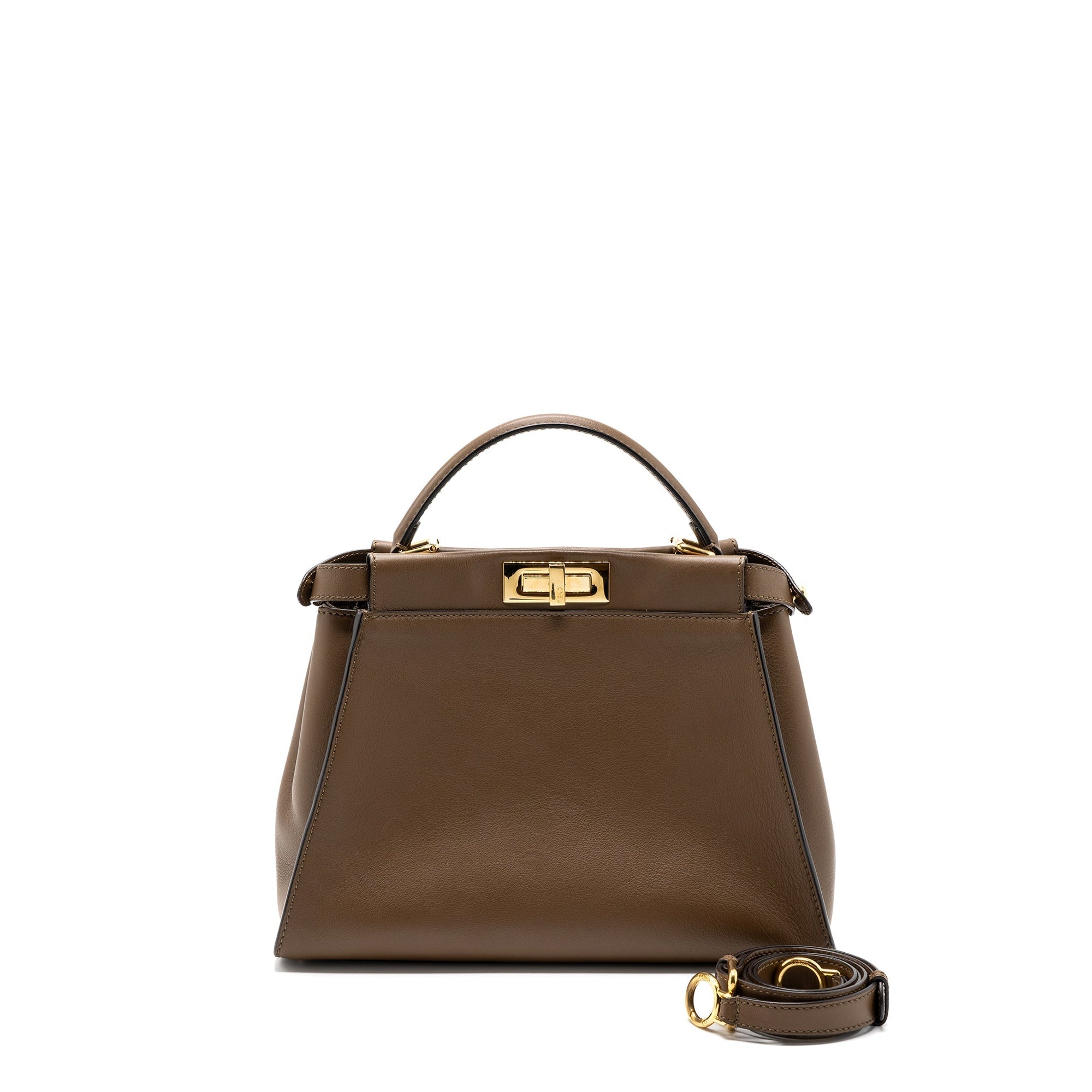 FNDI Medium Peekaboo Bag Calfskin Tobaco GHW