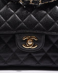 CHNL Womens Classic Flap Black Caviar Medium
