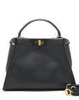 FNDI Medium Peekaboo Black Calfskin with Black/GHW