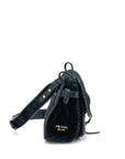 PRD Corsaire Hobo Bag Velvet/Leather Black GHW