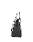 PRD Double Zip Tote Bag Calfskin Black/White SHW