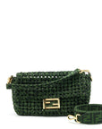 FNDI Baguette Limited edition Tweed Green GHW