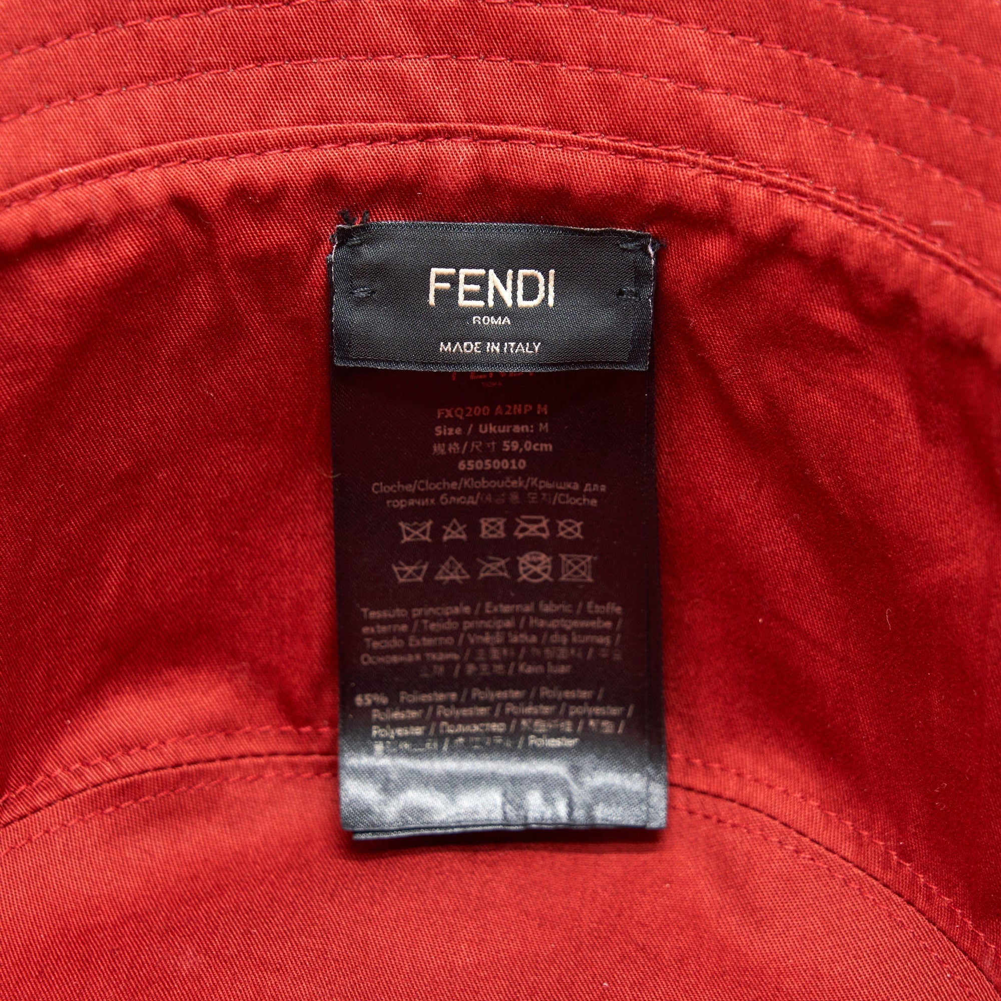 FNDI Bucket Hat Monogram with Red inside