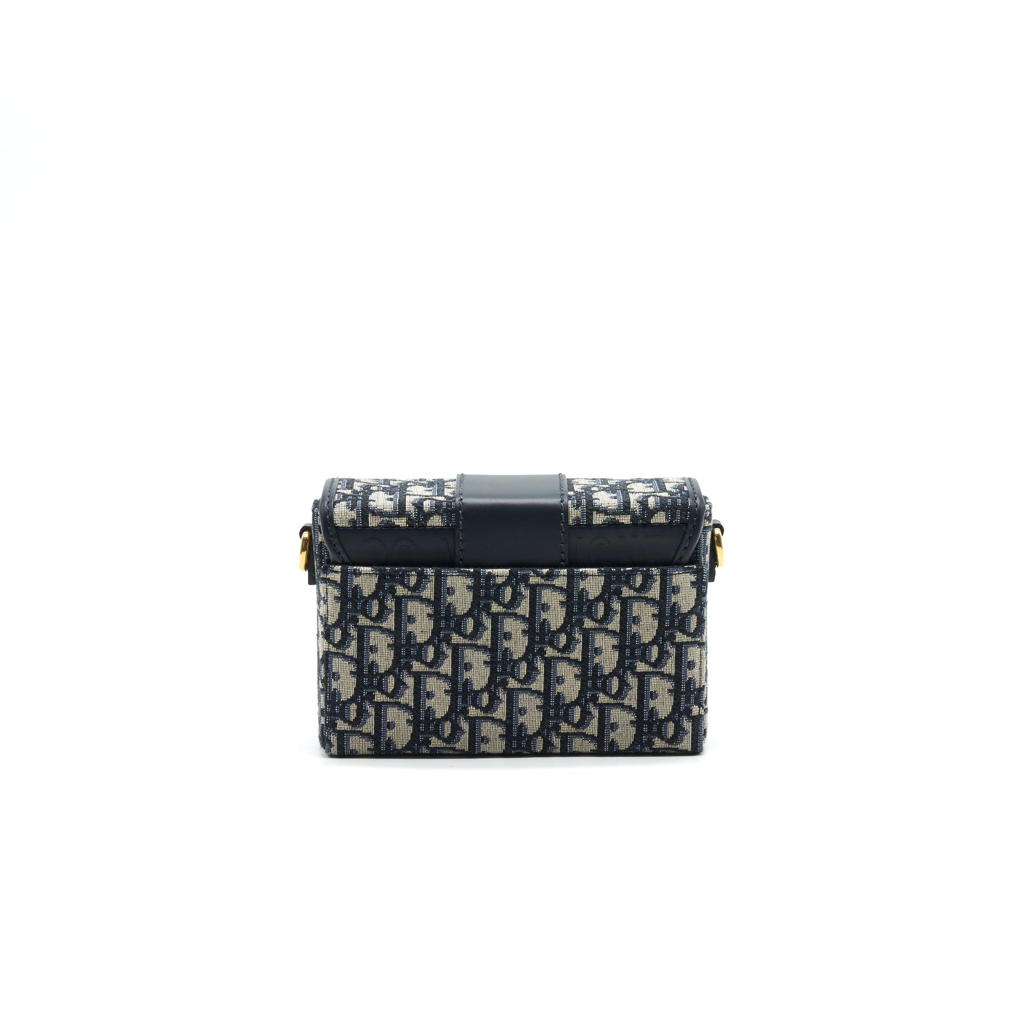 Christian DOR Montaigne Box Bag Oblique Canvas Blue