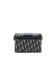 Christian DOR Montaigne Box Bag Oblique Canvas Blue