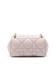 CHRISTIAN DOR CANNAGE LEATHER FLAP BAG IN LIGHT PINK GHW