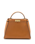FNDI Medium Peekaboo Bag Calfskin Caramel GHW