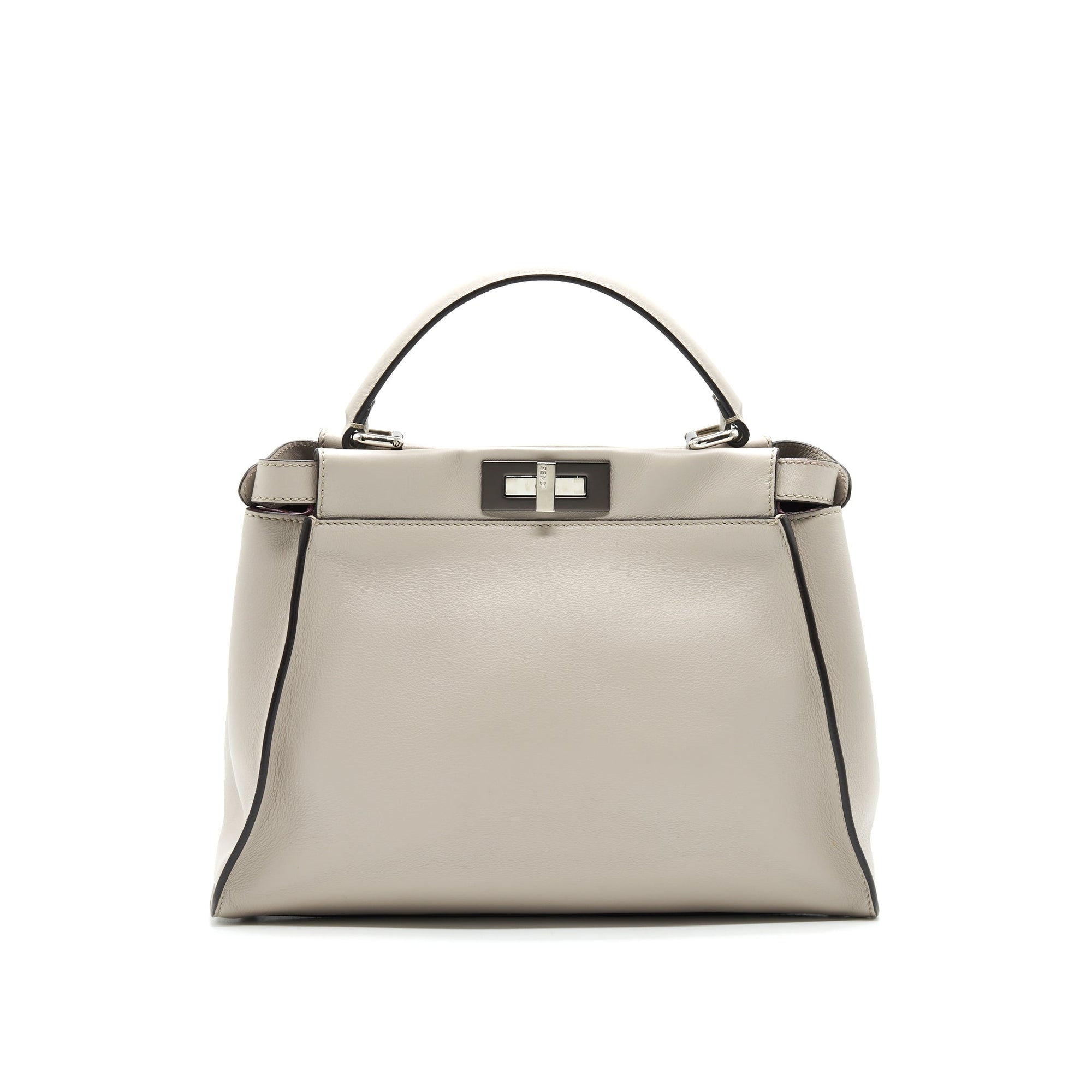 FNDI Medium Peekaboo Bag Light Grey with SHW