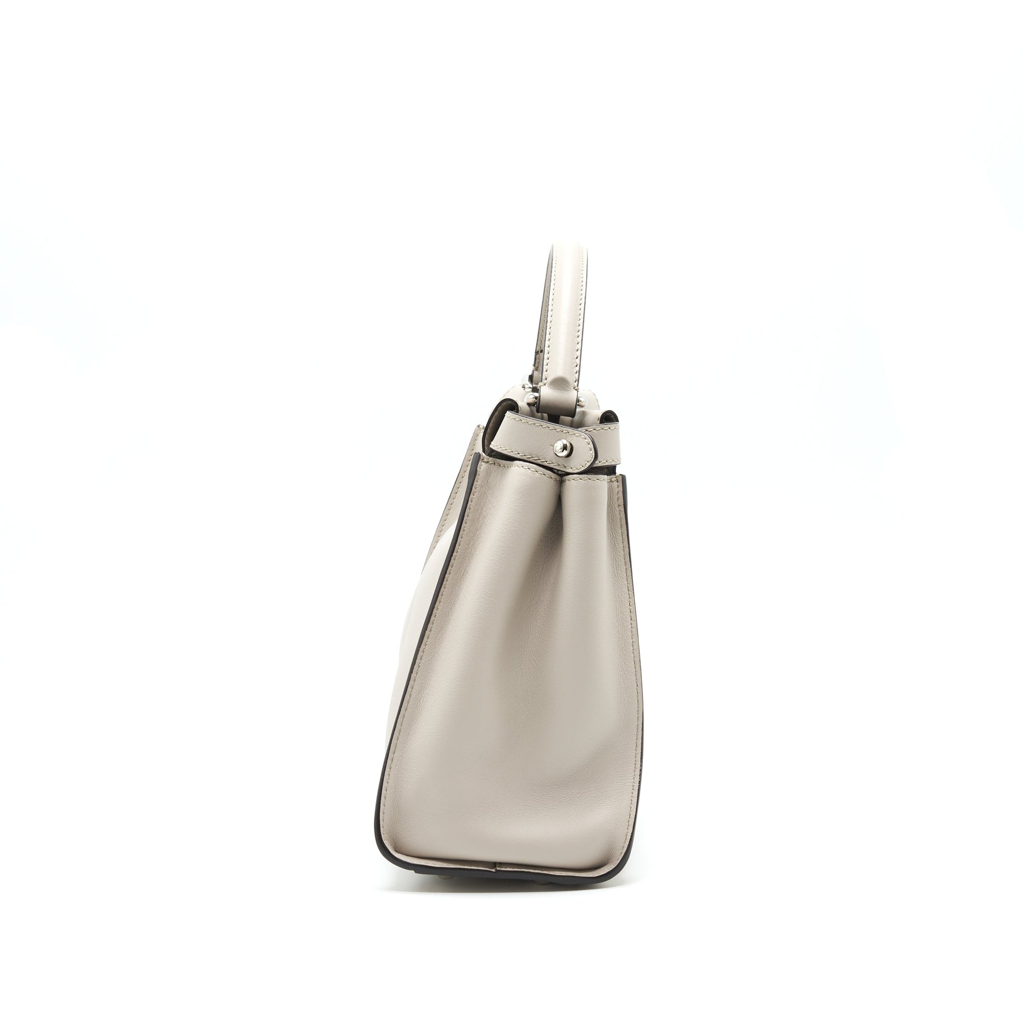 FNDI Medium Peekaboo Bag Light Grey with SHW