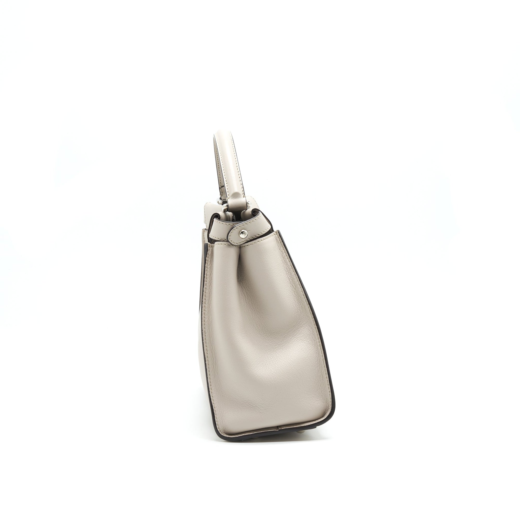 FNDI Medium Peekaboo Bag Light Grey with SHW