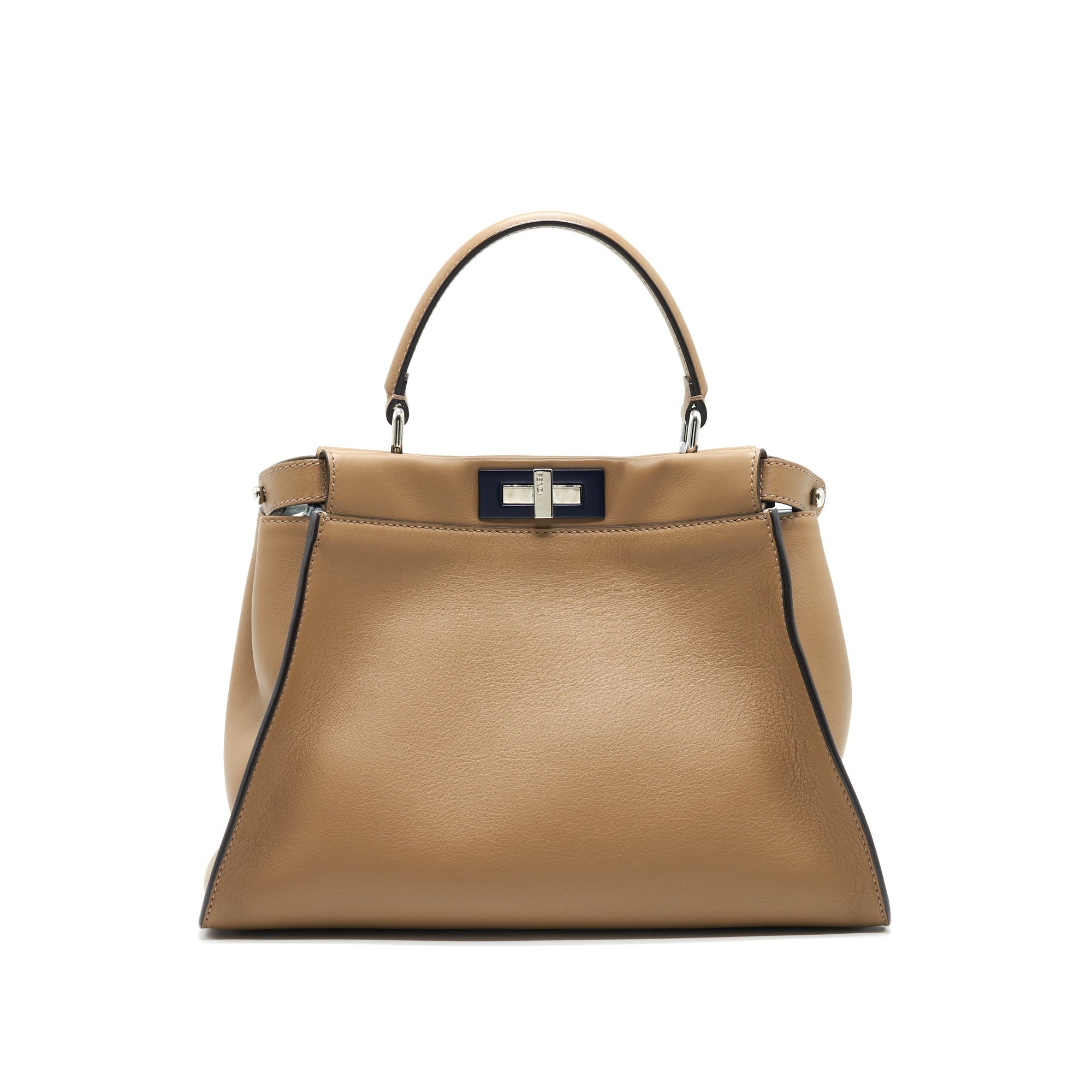 FNDI MEDIUM PEEKABOO BAG DARK BEIGE WITH SHW