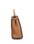 FNDI Medium Peekaboo Tote Bag Grained Calfskin Caramel SHW