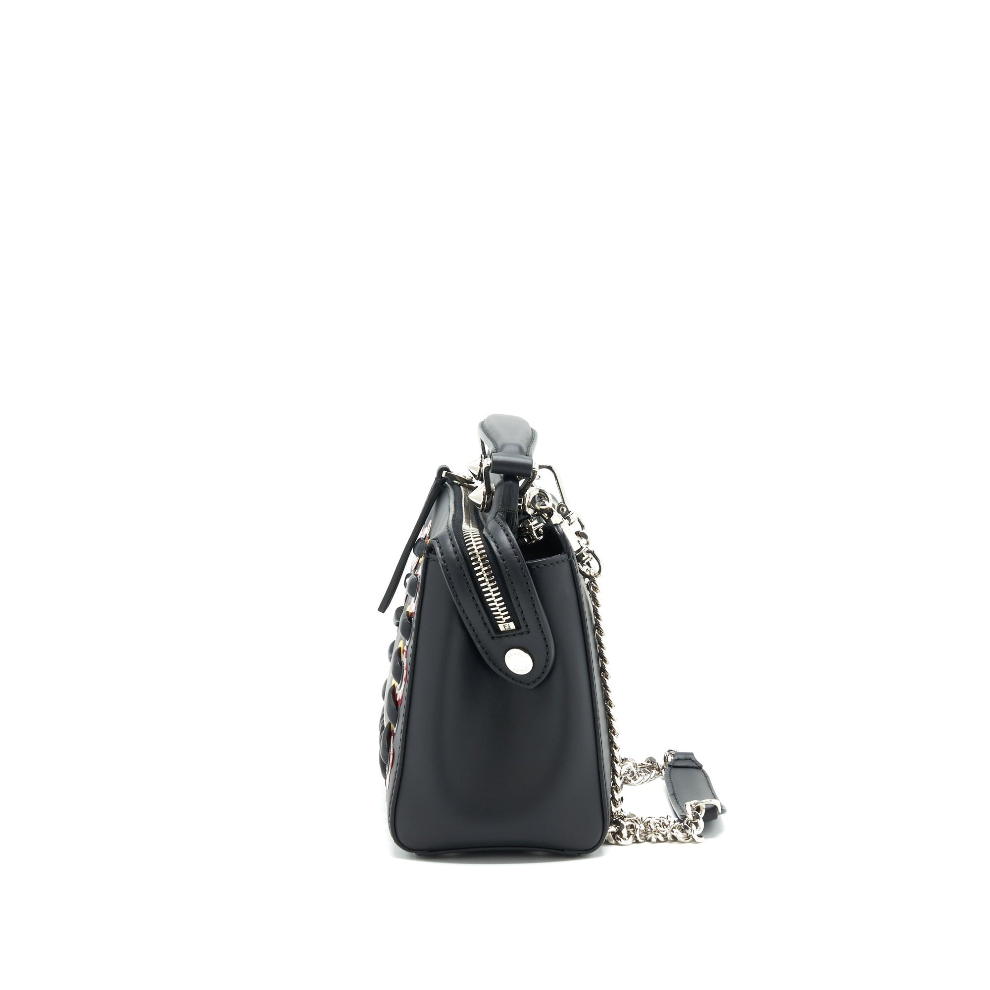 FNDI Dotcom Shoulder Bag Black with Stitch Details