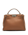 FNDI Medium Peekaboo Bag in Romano Leather Caramel SHW