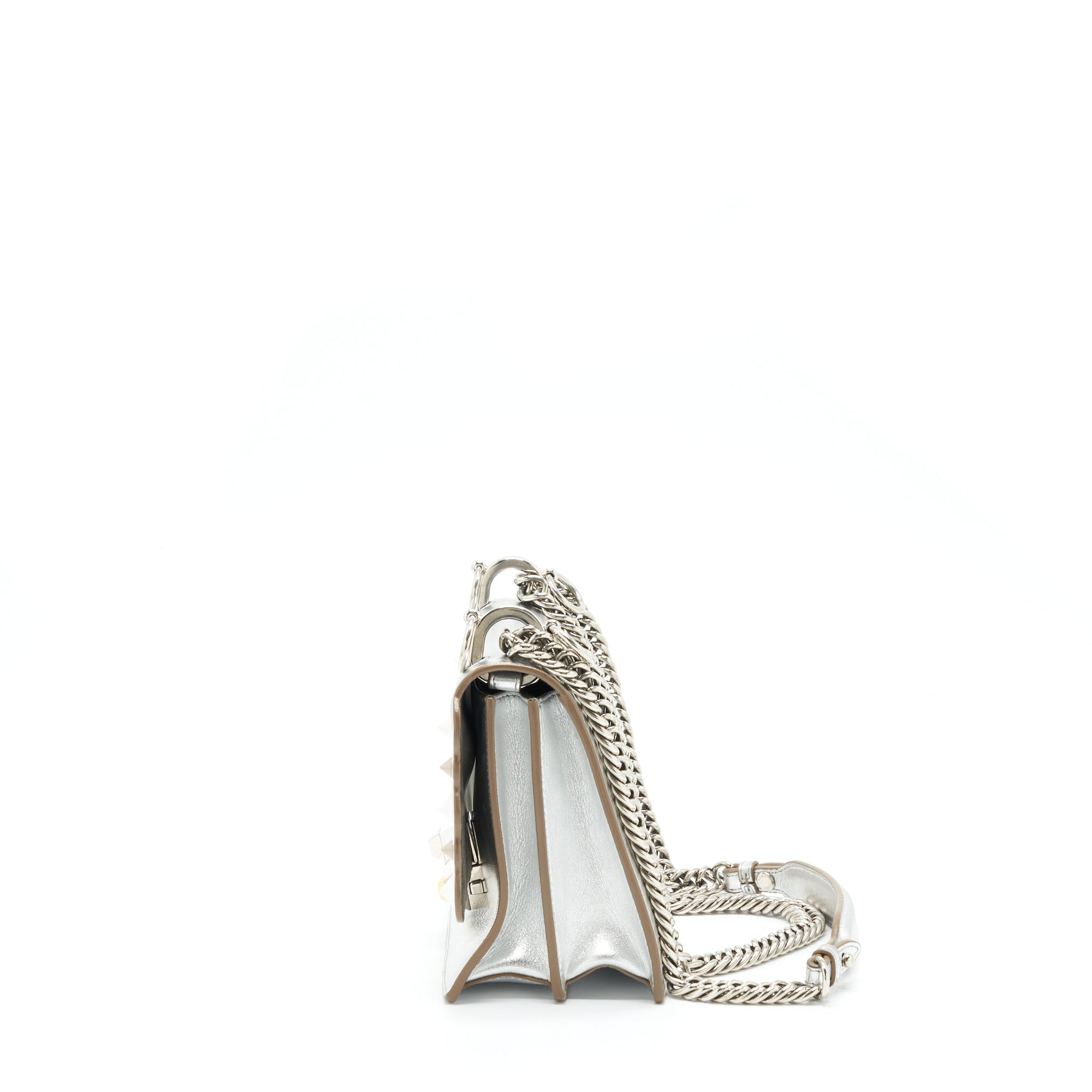 FNDI Kan I Bag Metallic Sliver/Multicolor With Gold And Silver Hardware